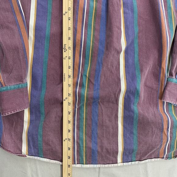 Vtg Chaps CRL Shirt Sz Large Mens Ralph Lauren Striped Button Down Multicolored - Picture 7 of 8